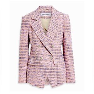 VERONICA BEARD Taja Tweed Pink Dickey Jacket Blazer 4 New with tags